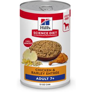 Hill's Science Diet Adult 7+ Wet Dog Food, Chicken & Barley, 13 oz. Cans, 12-Pack (EXP 02/01/27)