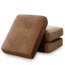 PrinceDeco Super Soft Couch Cushion Covers for Sectional Couch, Velvet Sofa Slipcover for Cushion Sofa pet Friendly with Elastic Bottom(Each Width Up to 29.5", Camel)