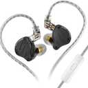 KZ ZS10 PRO X in Ear Monitor Headphones, Upgrade 4BA+1DD Hybrid Driver IEM Earphones, HiFi Metal Wired Gaming Earbuds, for Singers Bass Player Drummers Guitarist Musicians Dj (with Mic,Black)