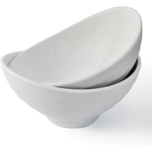 TP 10.5" Melamine Bowls Set of 2, Large 90 oz Serving Bowls for Soup, Salad, Pasta, Ramen, Durable Lightweight and Dishwasher Safe, White