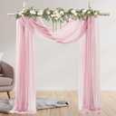 Wedding Arch Draping Fabric, 2 Panels 30" x 20Ft Dusty Rose Sheer Curtain Drapes Extra Wide & Long Backdrop Curtains for Bridal Shower Backdrop Outdoor Party Arches Church Ceremony Decoration