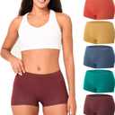 BAMBOO COOL Women's Boyshort Panties Seamless Underwear Stretchy Moisture Wicking Boxer Briefs for Ladies 5 Pack (Medium)