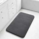 Yimobra Large Bath Mat 36"x24", Super Soft Quick Dry Memory Foam Bathroom Rug, Water Absorbent, Non Slip Backing Machine Washable for Tub Shower, Thick Comfort Support, Dark Gray