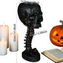 Skull Planter 11.6" Tall Black Gothic Pot | Spooky Goth Home Decor for Bathroom Bedroom, Halloween Plant Pot Flower Vase, Gothic Room Decor Skull Ornament for Indoor Plants