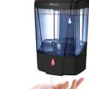 Soap Dispenser Wall Mount, Automatic Hand Sanitizer Dispenser 600ml Gel n Liquid Touchless Commercial Wall Soap Dispenser for Bathroom,Black-600ml