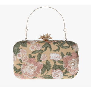 Womens Vintage Floral Embroidery Clutch Evening Handbag Shoulder Bags Purse for Wedding Party Prom