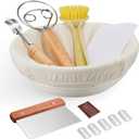 Banneton Bread Proofing Basket Banneton Basket Set Sourdough Proofing Basket Round Proofing Bowls Handmade Rattan Baskets and Liners (Round 9 inch Baking Set)