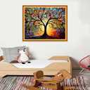 Foxdiviy Stamped Cross Stitch Kits for Beginners Full Range of Cross Stitching 11 CT Printed Cross Stitch Kits for Adults Cross Stitch Patterns Needlepoint Kits-Van Gogh's Tree 16x20 inch