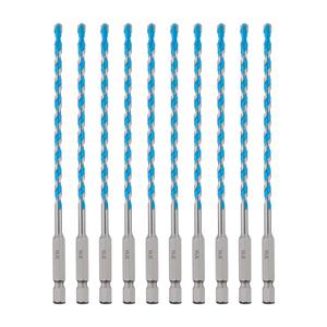 toolant 3/16" Concrete Drill Bit Set & Masonry Drill Bit Set, Shockproof Hex Shank Hammer Drill Bit Set for Glass/Brick/Plastic/Cement/Tile, Industrial Strength Carbide Drill Bit Tip 1/4" Box of 10