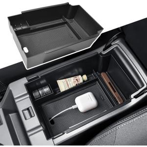Center Console Organizer Tray Compatible with Subaru 2024 2025 Crosstrek & 2024 Impreza Accessories, Insert Armrest Storage Box Middle Console Secondary Compartment Black ABS Plastic