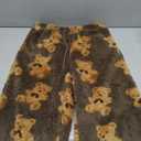 Verdusa Women's Fuzzy Plush Warm Pajama Pants Fleece Lounge Sleepwear Teddy Pj Bottoms Cozy Loungewear (Large, Brown)
