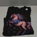 Funny 4th Of July Patriotic Horse Graphic American Flag T-Shirt ,size, Black XL