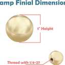 2 x Aspen Creative 24029-11, Sphere Finial for Lamp Shade, Steel in Brass Plated Finish, 1" Height, (1 Pack)