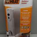 EZ-HEAT Oil-Filled Radiant Radiator Space Heater, Never Refill, Adjustable Thermostat, Tip-Over Switch & Overheat Protection System, MTDR-06WC