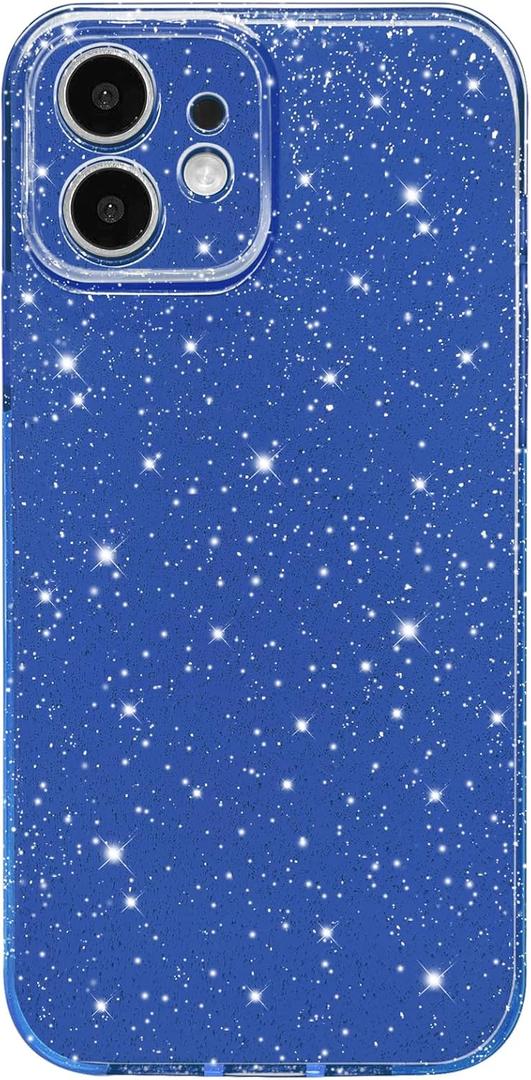 Hython Case for iPhone 11 Case Glitter Cute Sparkly Shiny Bling Sparkle Phone Cases 6.1", Thin Slim Fit Soft TPU Bumper Shockproof Rubber Protective Cover for Women Girls Girly, Dark Blue
