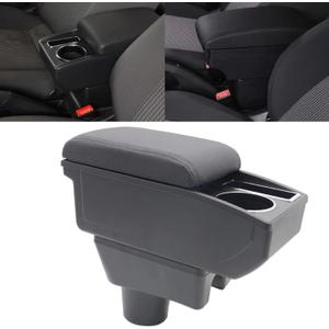 sosega Armrest Box for Mitsubishi Mirage 2014-2024 Car Armrest Box Center Console Accessory Leather Arm Rest Double-Layer Storage Space with Cup Holder