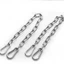 2 Pack Extension Chain with 4 Carabiners for Hammocks Stand Porch Swing Chairs Punching Bags, 21 inches Length, 450 Lbs Capacity