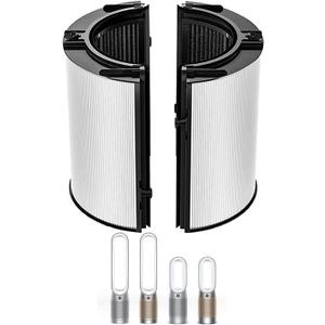 360 Combi Glass 2-in-1 HEPA+Carbon Replacement Filter for Dyson TP07 HP07 TP06 HP06 TP10 HP10 TP09 HP09 TP04 HP04 PH04 PH03 PH02 PH01 Air Purifier, H13 Grade True HEPA Pure Cool Hot Fan Filter, Black