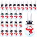 Yoojahow 24 Pcs Winter Snowman Gift Bags Mini Snowman Shaped Treat Bags With Handles Non Woven Reusable for Winter Party Supplies Goodie Candy Snack Gift Xmas Class Favors Decor