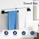 STWWO 20-Pieces Matte Black Bathroom Hardware Set, 24 Inch Bath Towel Bar Set, Stainless Steel Towel Racks for Bathroom Wall Mounted