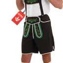 fun shack Mens Lederhosen Oktoberfest Costume, German Outfit for Men, Traditional Oktoberfest Attire, Festive Wear (X-Large, Black)