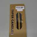 Taper Candles,10 inch-Set of 4 Metal StyleTapered Candles, Long Candle,Tall Candlesticks, Long Candle Sticks,Spiral Taper Candle,Home Dinner, Party, Wedding, Halloween (4, Golden, 10 inch)