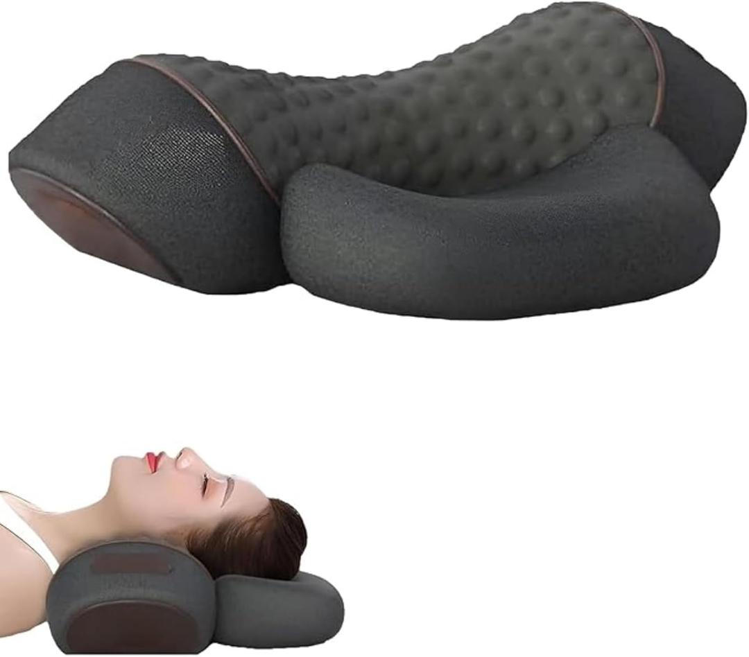 Orthopedic Memory Foam Cervical Pillow for Neck Pain Relief - Ergonomic Contour Pillow with Breathable Cover (Dark Grey 16 Inches)