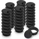 40 Pack 2 Inch (50 mm) Desk Grommet, Plastic Cable Hole Cover Bulk for PC Desk Arrange Wires, Flexible Wire Organizer Cable Cord Management Cords Through Computer Table for Home Office, Black