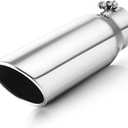 A-KARCK Exhaust Tip 3 Inch Inlet, Bolt On 3" Inlet 4" Outlet 12" Long Exhaust Tip Stainless Steel Polished Finish For Tailpipe