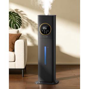 Humidifiers for Bedroom, 2.1Gal/8L Humidifier large room with Essential Oil Diffuser, Top Fill Whole House Cool Mist Humidifiers for Plants Baby Kids Adults(Black)