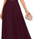 DRESSTELLS Womens Formal Dresses for Wedding Guest Prom Ruffle Sleeve Lace Maxi Dress Evening Gown 2026 (XX-Large, Burgundy)