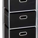 Honey-Can-Do 3 Drawer Rolling Cart - Blk CRT-02184 Black, 11.5"D x 16.13"W x 35.5"H