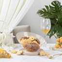 bUCLA 12 Pack Gold Glitter Plastic Serving Bowls - 20 OZ Disposable Snack, Fruit, Chip, Candy Angled Serving Bowls for Party & Thanksgiving