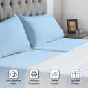 Ready To Rest 100% Egyptian Cotton Split Queen Sheets Sets for Adjustable Bed 5 Piece, Fits Mattress Upto 16" Deep, Hotel Luxury, Ultra Soft, Cooling Bed Sheets, Light Blue Solid