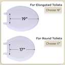 Elongated Wood Toilet Seat, White - 19 Inch - Fits All Elongated Size Fixtures - Easy to Install Fantasia by Achim Home Decor