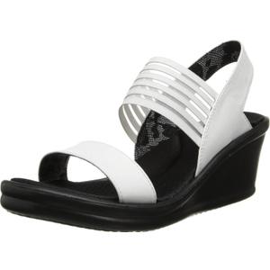 Skechers Cali Women's Rumblers Sci-Fi Wedge Sandal (8, White)