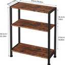 3-Tier Side Table, Small End Table, Sofa Side Table for Narrow Spaces, Slim End Table, Nightstand Table, for Living Room Bedroom Office, Rustic Brown