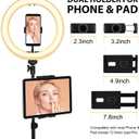 Ring Light with Stand and Phone Holder, 10'' LED Selfie Ring Light with Tripod (17''-73'') Bluetooth Remote for iPad/Tablet/Video Recording/Live Stream/Makeup/YouTube/Photography, 3 Color Modes