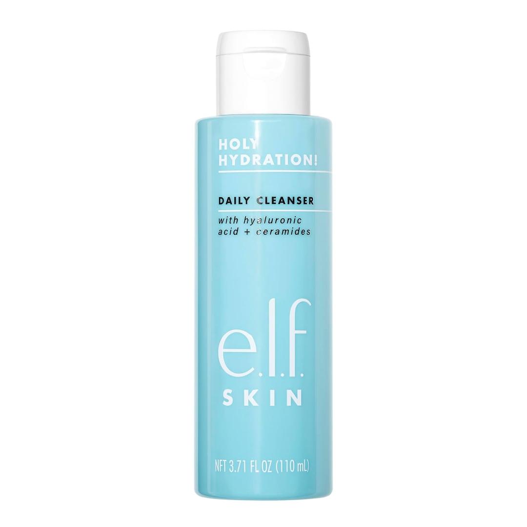 e.l.f. SKIN Holy Hydration! Daily Cleanser, Face Cleanser For Washing Away Excess Oil, Impurities & Makeup, Made With Hyaluronic Acid, Vegan & Cruelty-Free (3.71 Fl Oz (Pack of 1))