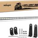 Nilight Single Row LED Light Bar Ultra-Slim Spot Flood Combo 31 Inch 90W Fog Driving Work Roof Bumper Lighting for Offroad 4x4 Trucks Polaris SUV ATV UTV