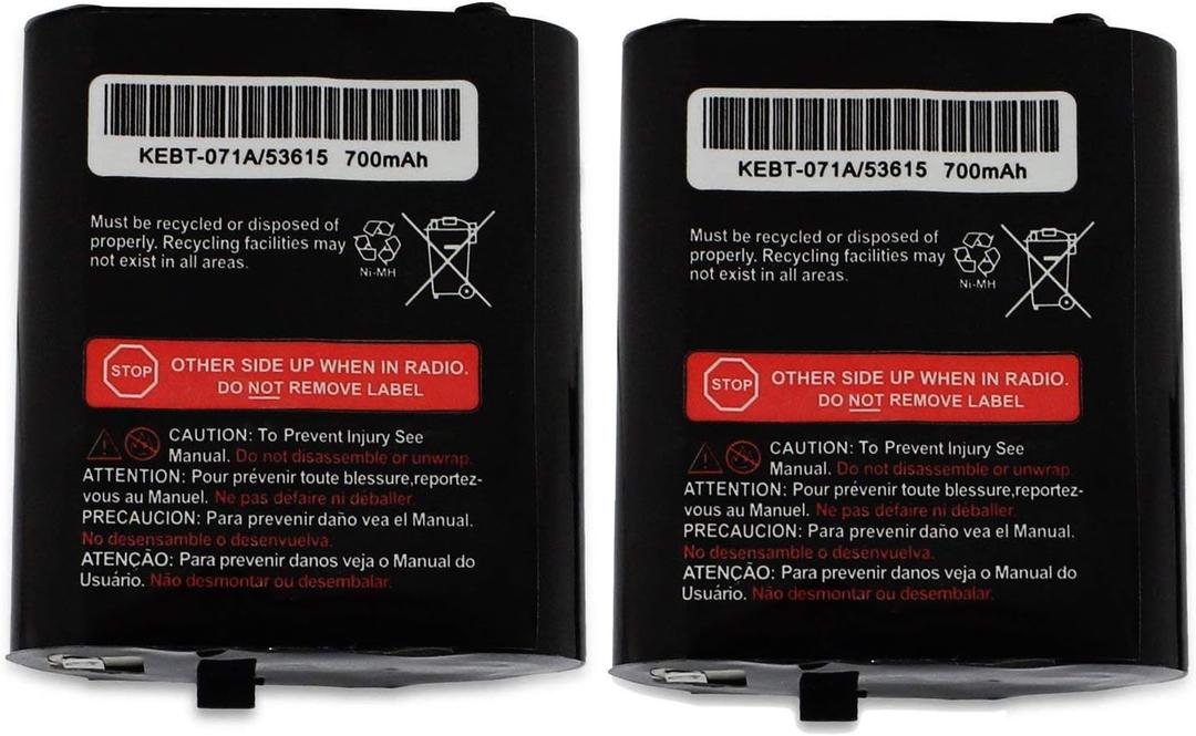 3.6V 700mAh Two-Way Radio Rechargeable Battery for 53615 m53615 KEBT-071-A KEBT-071-B KEBT-071-C KEBT-071-D Talkabout 5950 T4800 T4900 T5000 T5800 T9500R (2 Pack)