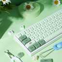 BOYI WK68 65% Tri-Mode RGB Mechanical Keyboard,Gasket Mounted Hot Swappable Bluetooth 5.0/2.4GHz/Type-C Wired Matcha PBT Keycaps Compact Mini Gaming Keyboard(Gateron Red Switch)