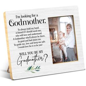 JioJio Chan Godmother Proposal Gift Picture Frame, Will You Be My Godmother, Baby Announcement, Baptism Shower, Christening Gifts for Godparents from Godchildren, 4x6 inch Photo (white02)