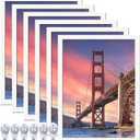 6 Sets 18x24 Picture Frame, Frames for 18 x 24 Canvas Collage Photo Poster Certificate Wall Gallery, High Transparent Horizontal Vertical White 18 by 24 Inches