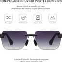 SUNGAIT Rimless Rectangle Sunglasses Square Frameless Shades for Men Women Y2K Vintage UV Protection