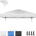 1010 Canopy Replacement Top, Pop Up Canopy Replacement Tent Cover for Straight Leg Frame, Waterproof Canopy Top Cover for Garden Patio Camping (Top Only)(Silver White) (10'x10' 420D Oxford Cloth)