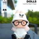 4pcs Dolls Outfit Set, Hat & Overalls for 17 cm Doll Clothes Accessories Suit, Stylish Clothes for Doll, Cute Outfits for Dress up Unique Style with Premium Fabric, White