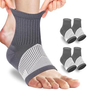 2 x DRNAIETY 2 Pairs Ankle Brace Socks for Women & Men, Ankle Compression Sleeve for Plantar Fasciitis, Achilles Tendonitis, Neuropathy, Foot Arch Support Socks | Comfortable and Breathable (XL)