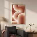 3D Textured Framed Boho Abstract Wall Art, Modern Terracotta Carved Geometric Paintings Artwork for Walls, Minimalist Wavy Line Pictures for Living Room Bedroom Dining Room Hallway Wall Decor 24x36 In
