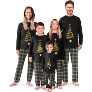 Rnxrbb 2025 Christmas Pajamas Family Matching Sets Christmas Pjs Xmas Sleepwear for Women Men Couples Adult Kids (L)